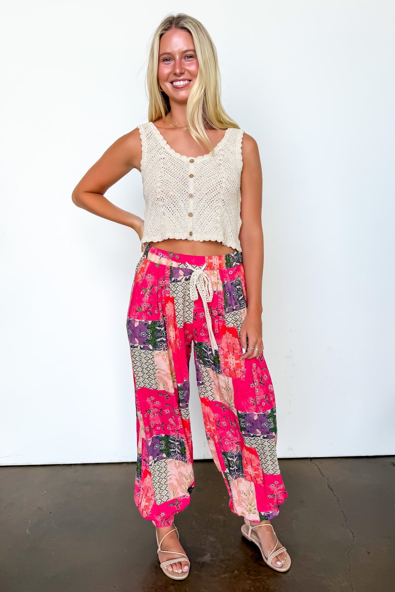Artisan Ease Patchwork Flowy Pants