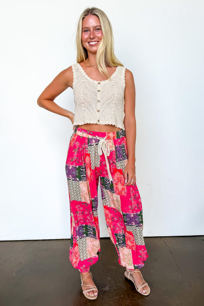 Artisan Ease Patchwork Flowy Pants