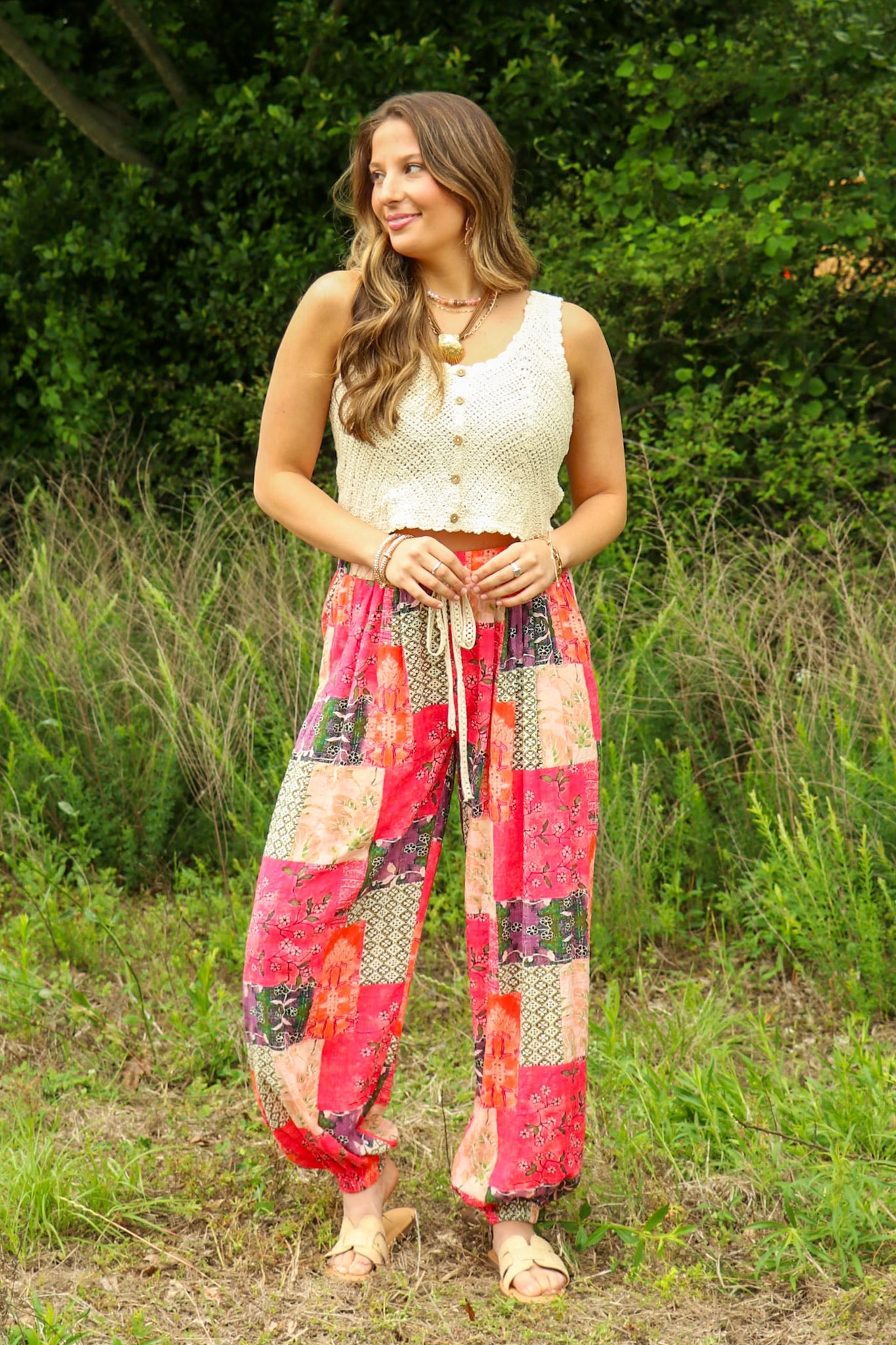 Artisan Ease Patchwork Flowy Pants