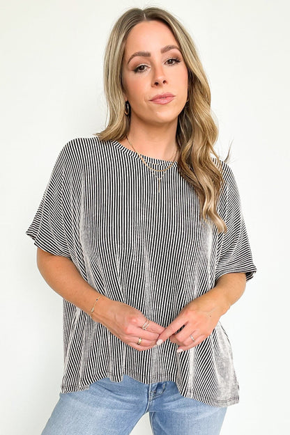 Beatryx Two Tone Rib Knit Oversized Top