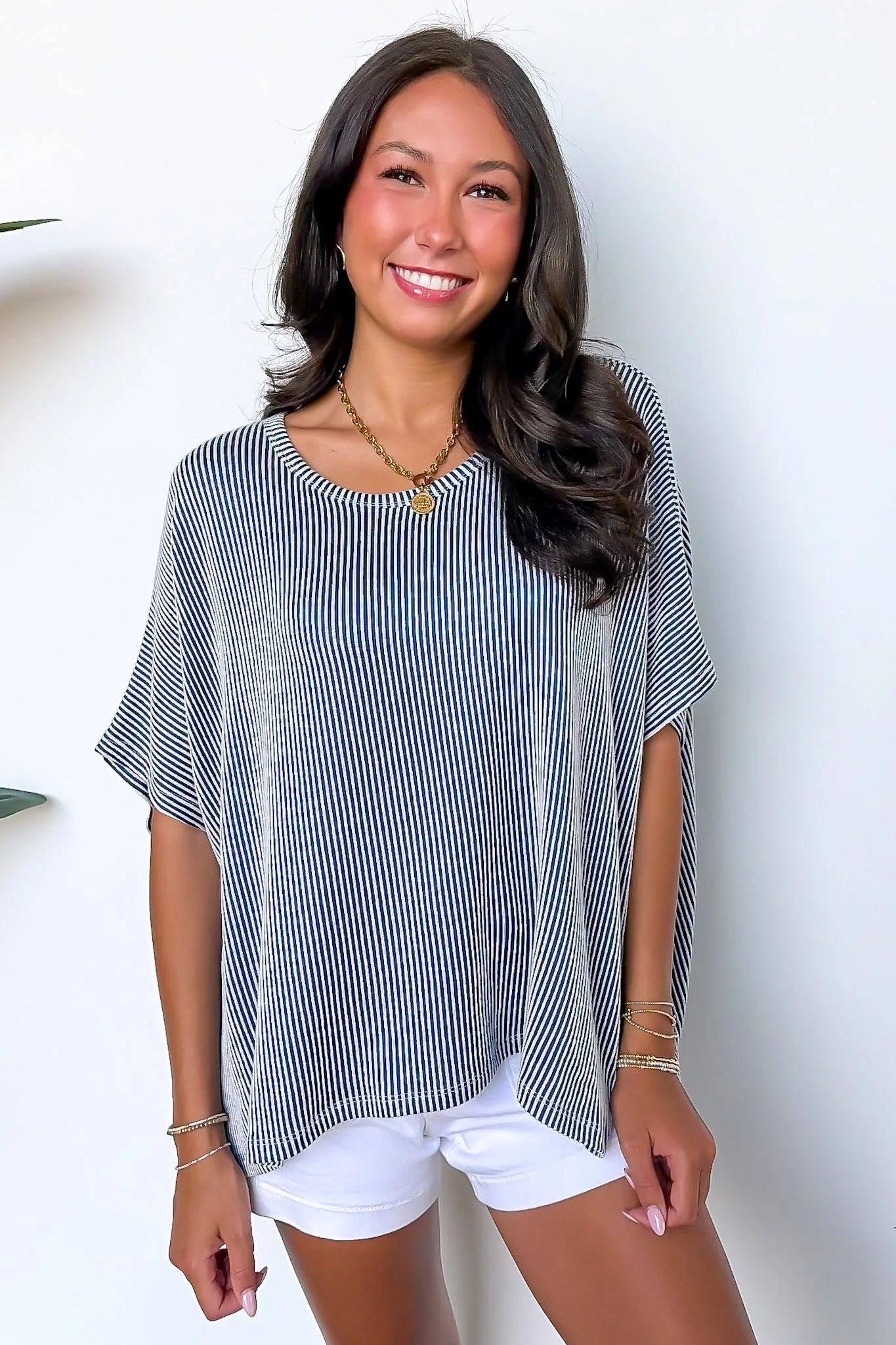 Beatryx Two Tone Rib Knit Oversized Top