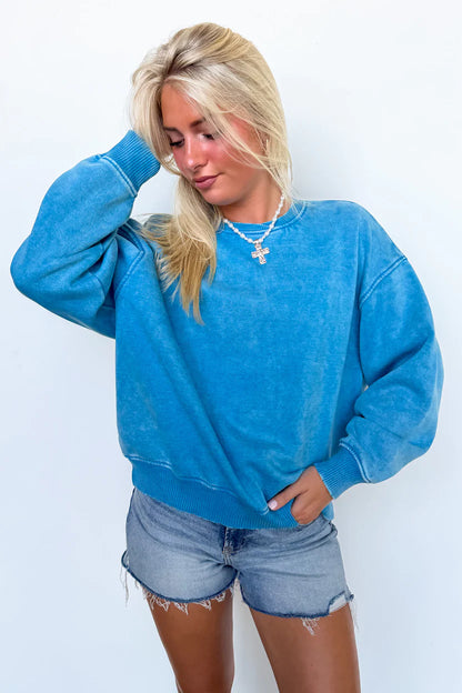 Cozy Vibes Acid Wash Oversized Pullover