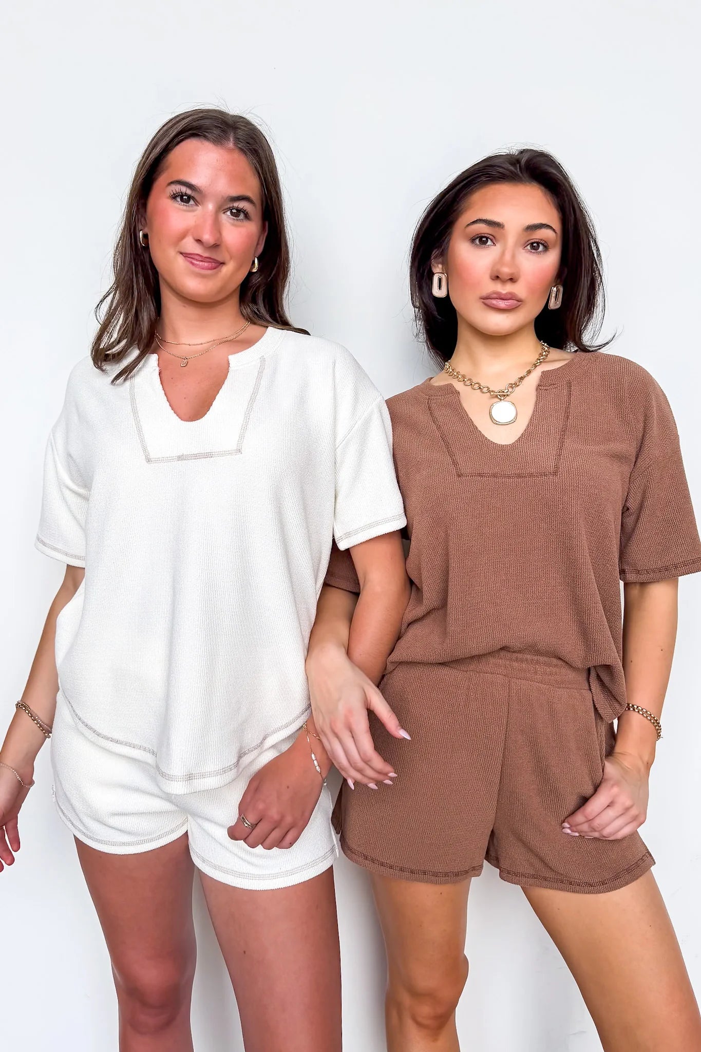 Easy Motion Terry Knit Top and Shorts Set