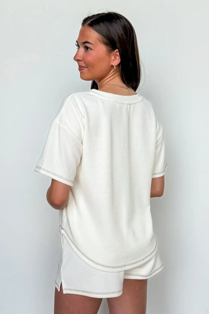 Easy Motion Terry Knit Top and Shorts Set