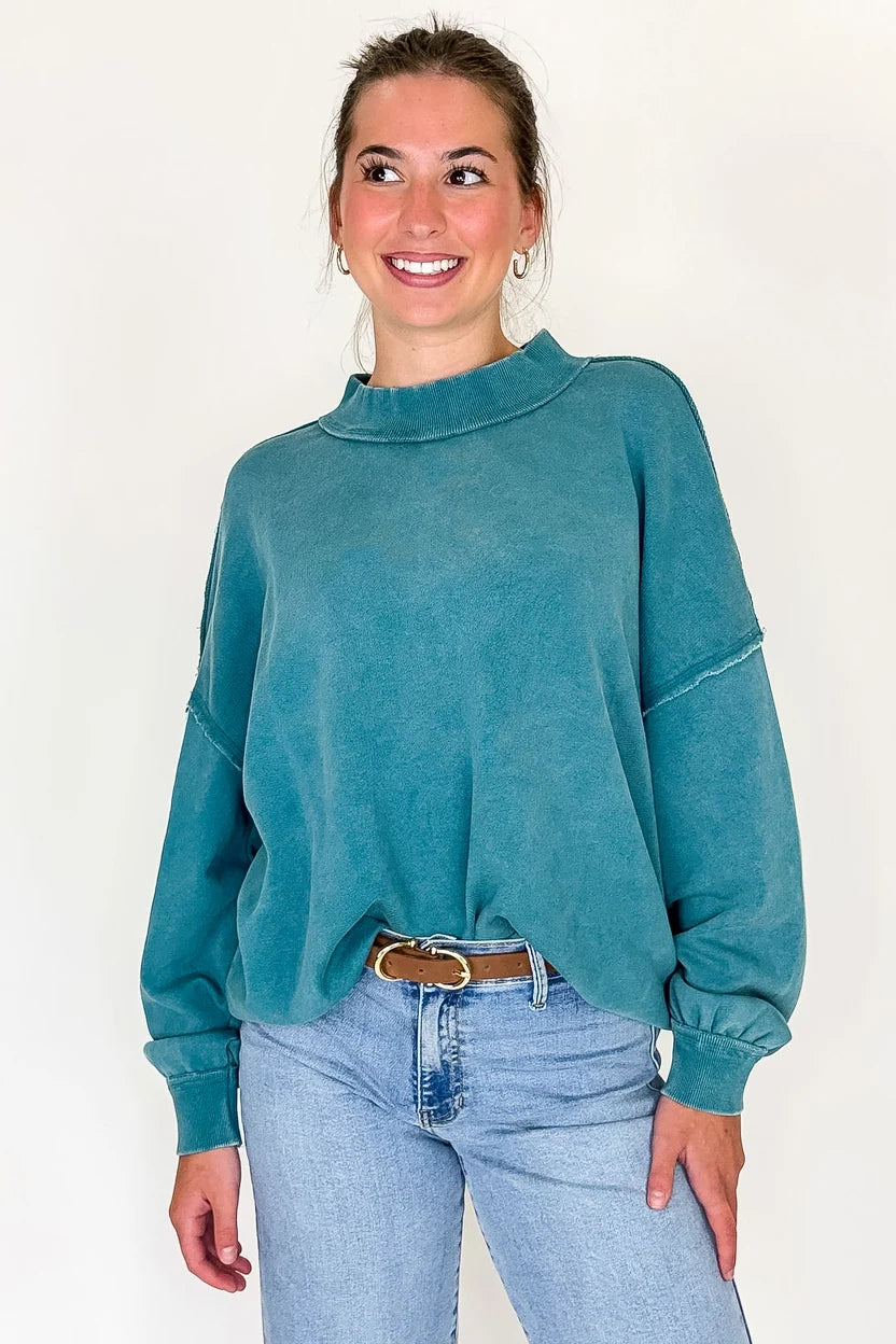 The Weekend Wash Mock Neck Sweatshirt