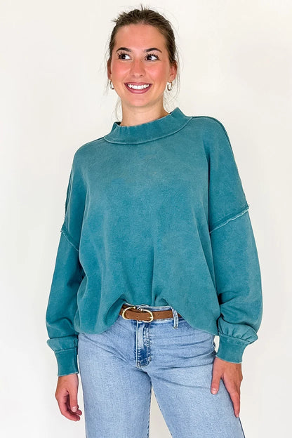 The Weekend Wash Mock Neck Sweatshirt