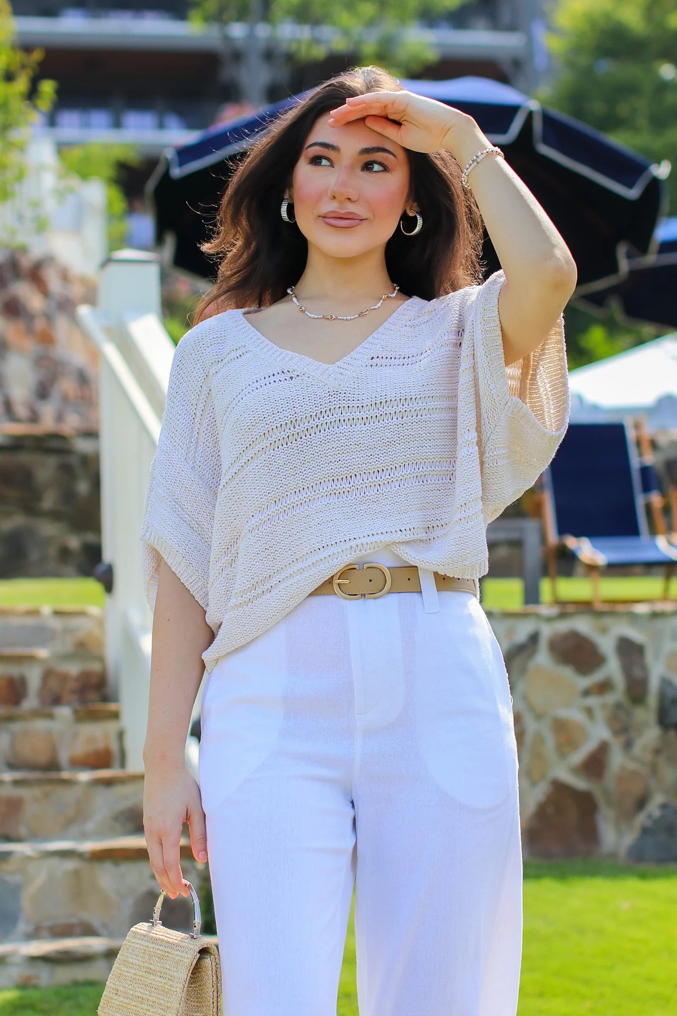 In the Haze Blend Melange Relaxed Top