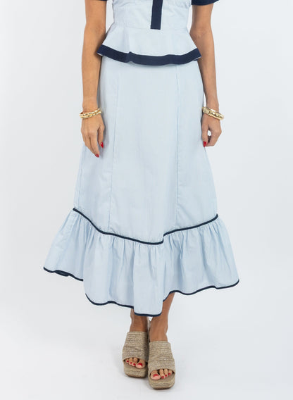 Addie Skirt - Blue Stripe