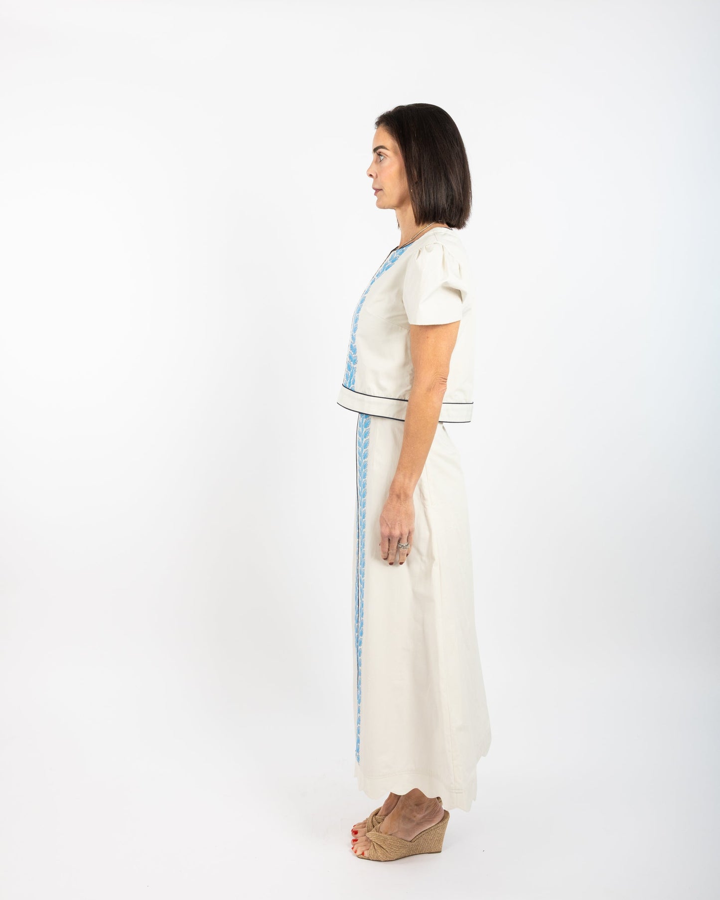 Emmy Skirt (Long) - Leafy Columns