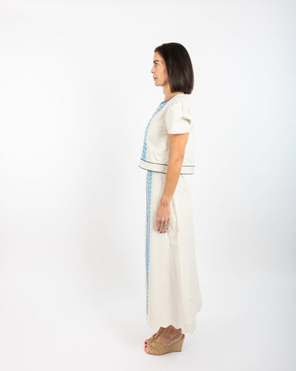 Emmy Skirt (Long) - Leafy Columns