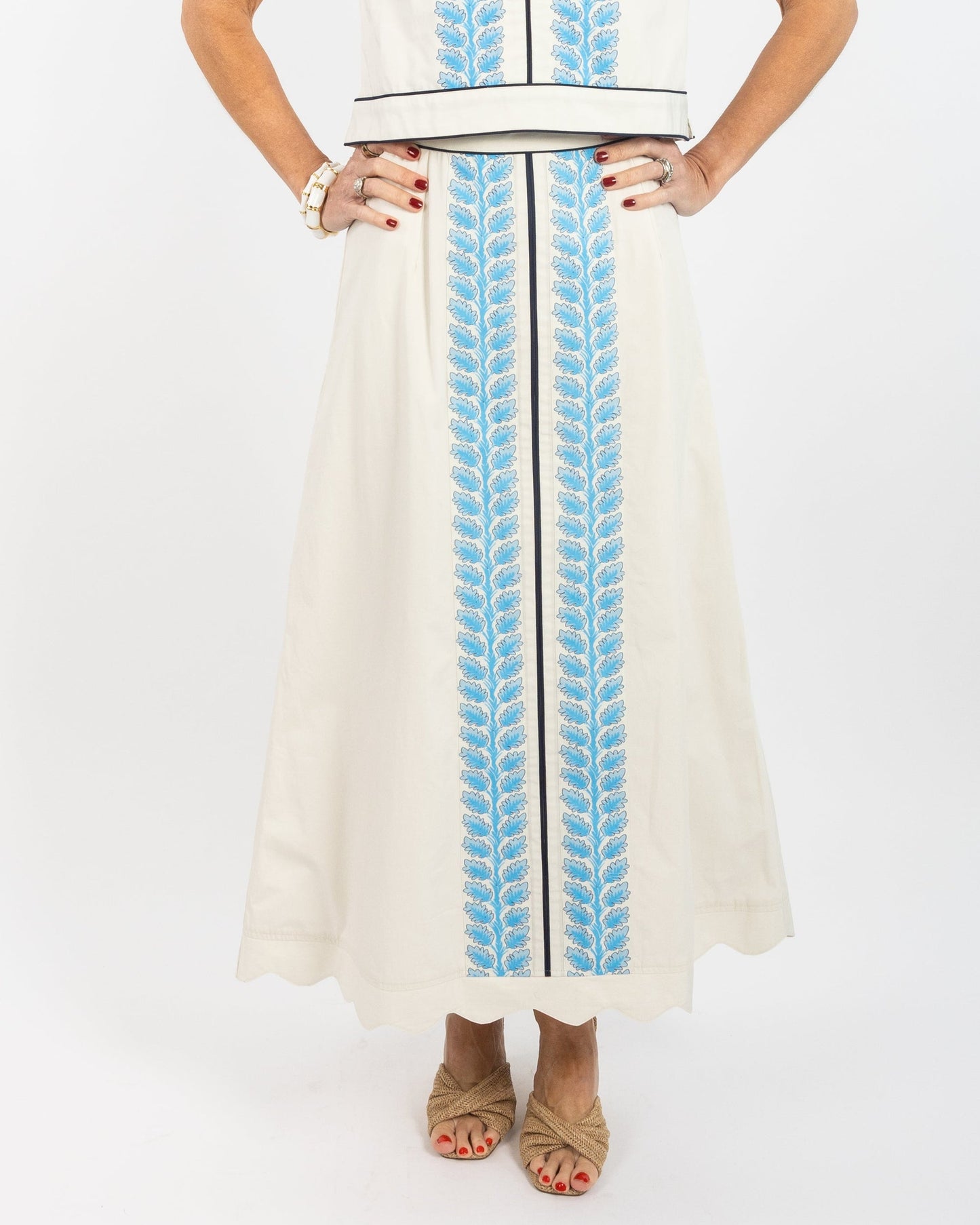Emmy Skirt (Long) - Leafy Columns