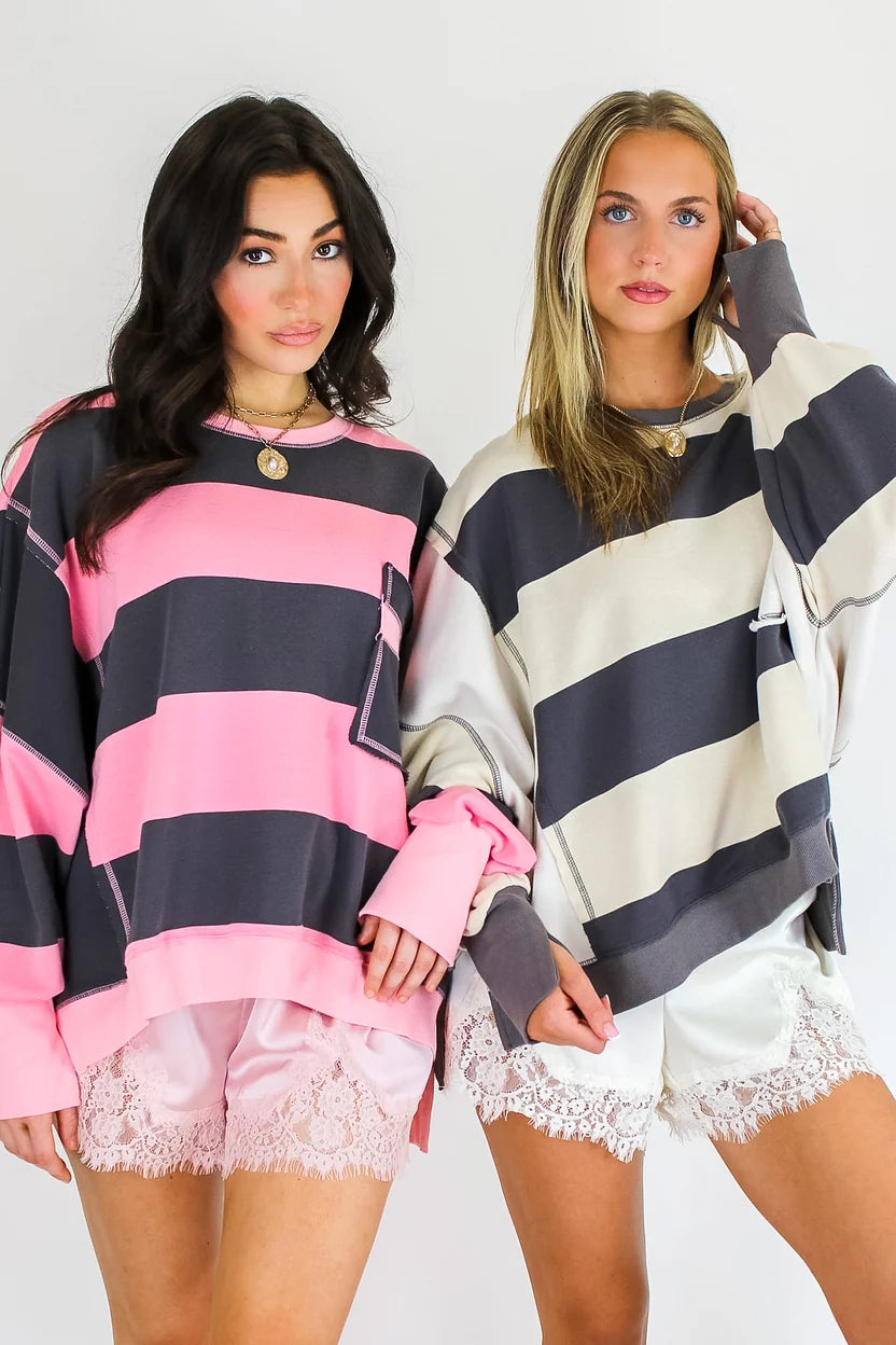 Parker Striped Oversized Sweatshirt
