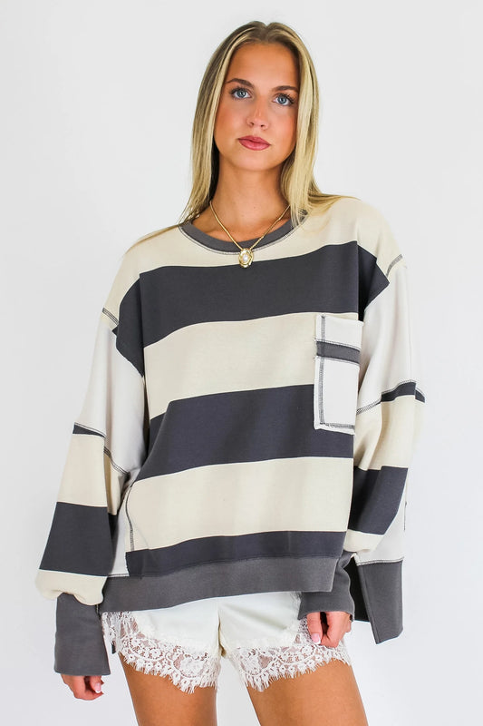 Parker Striped Oversized Sweatshirt