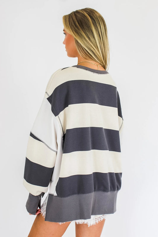 Parker Striped Oversized Sweatshirt