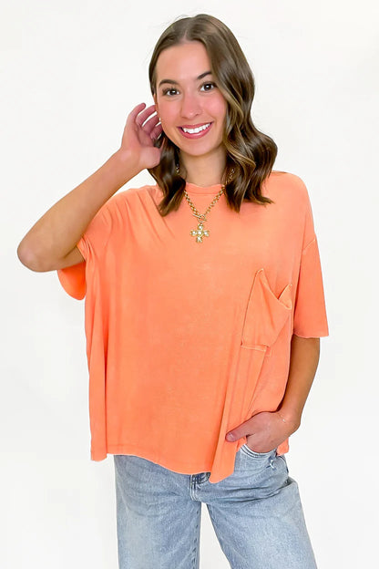Rylee Mineral Wash Rib Knit Top