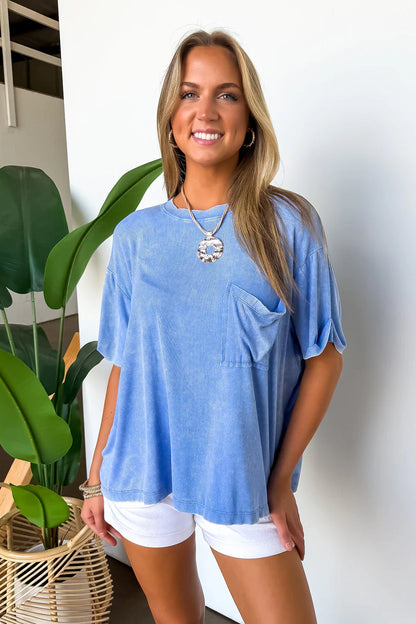 Rylee Mineral Wash Rib Knit Top