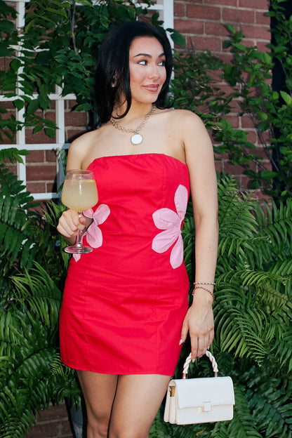 The Flora Luxe Appliqué Tube Dress