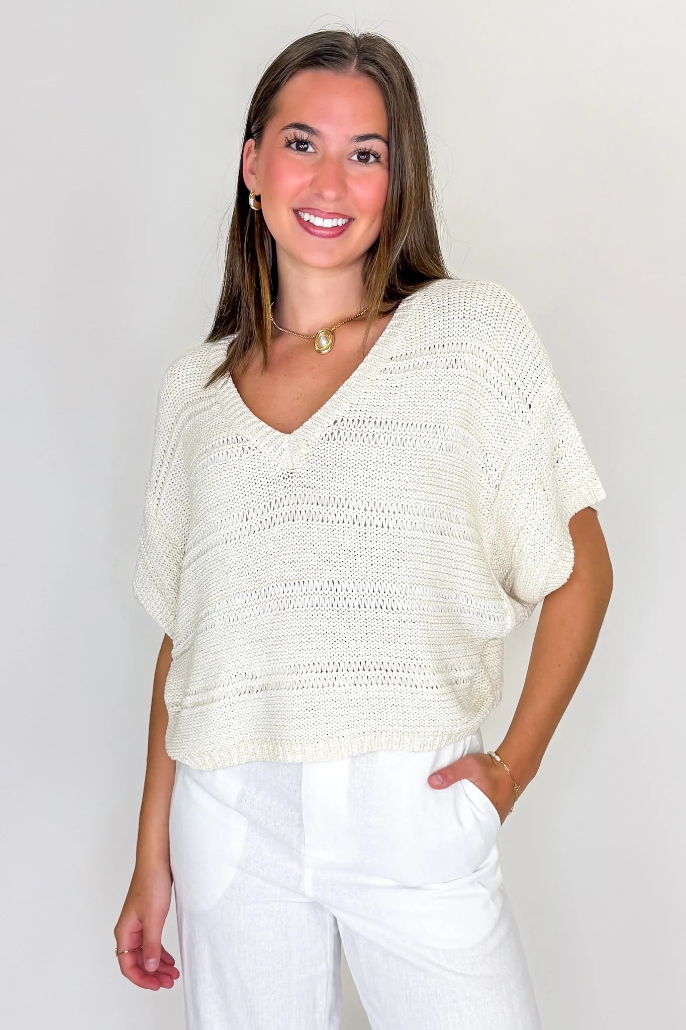 In the Haze Blend Melange Relaxed Top
