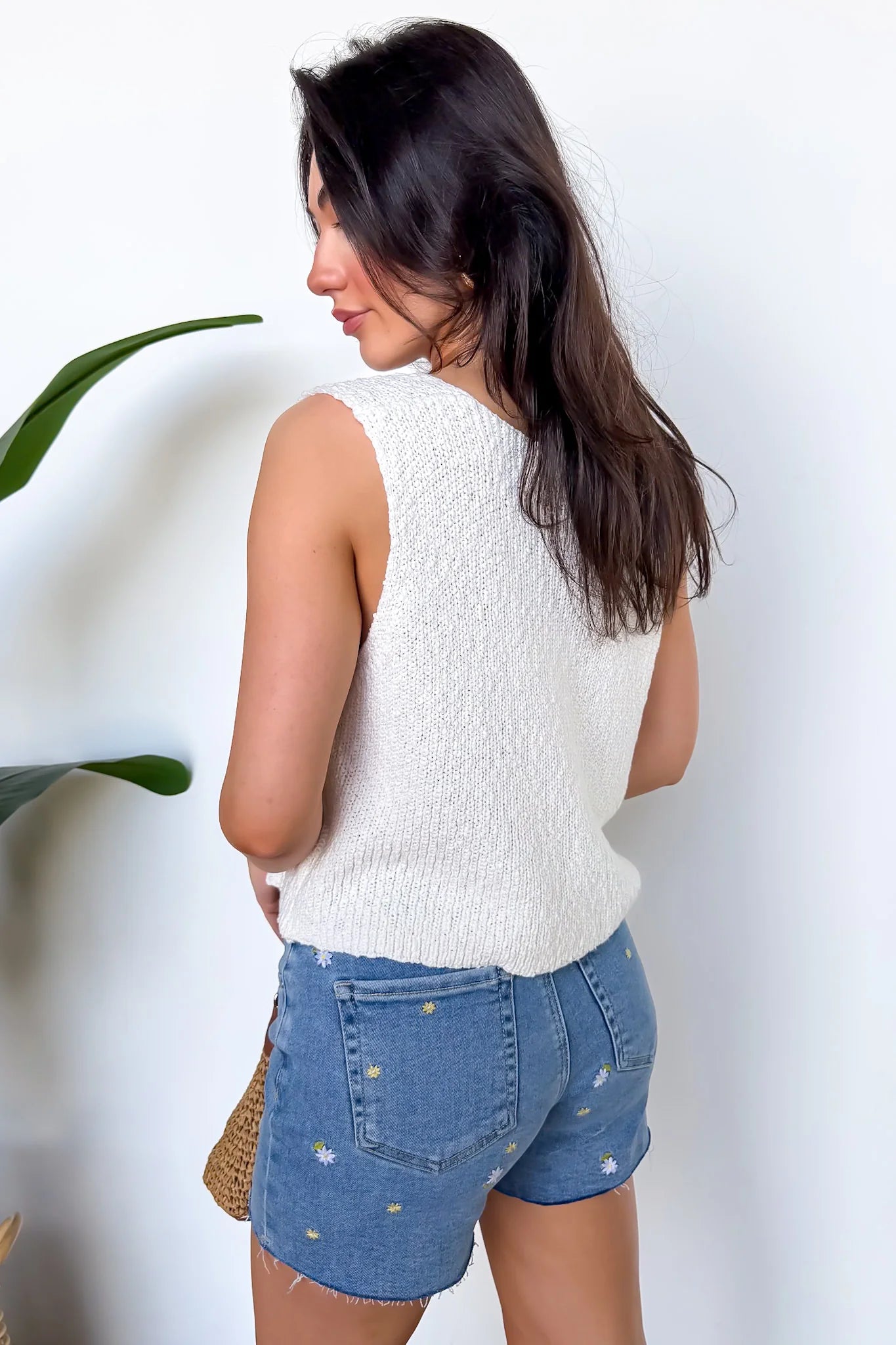 The Refined Knit Button Vest Top