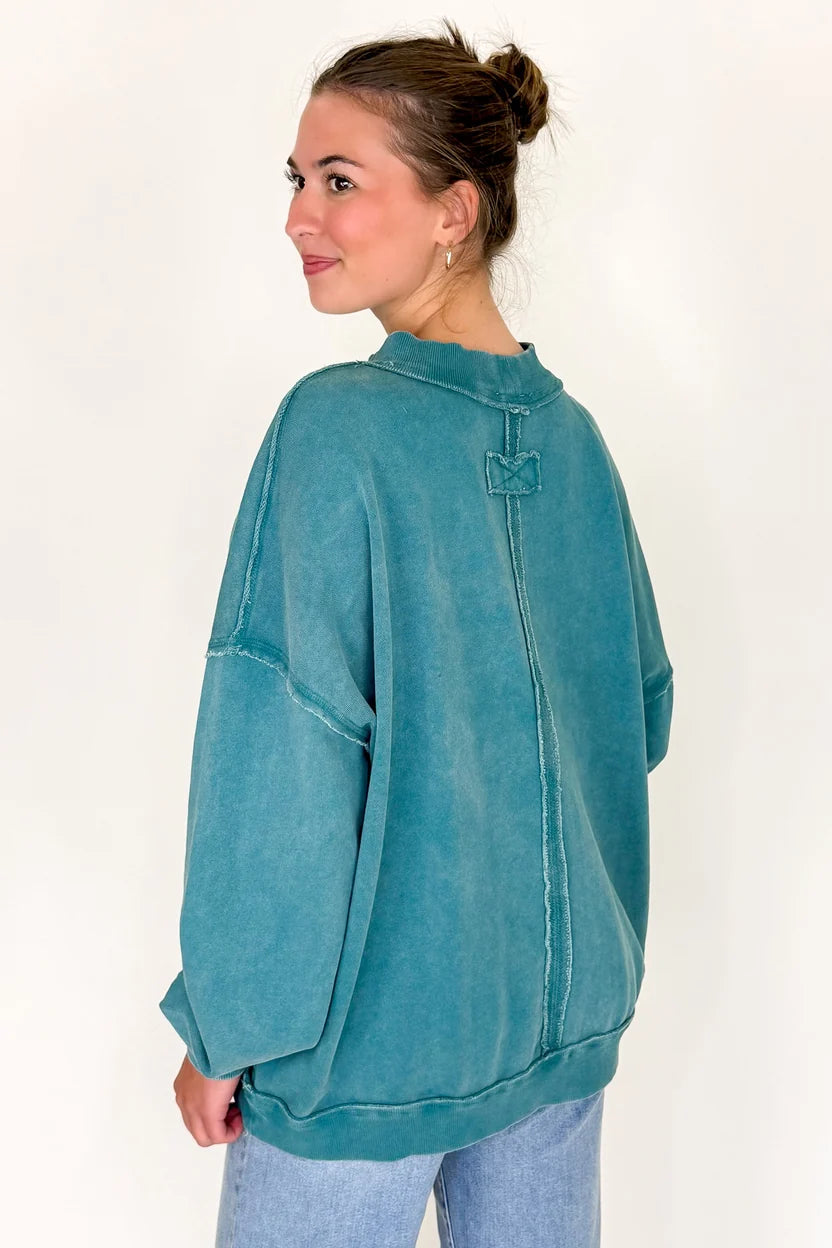 The Weekend Wash Mock Neck Sweatshirt