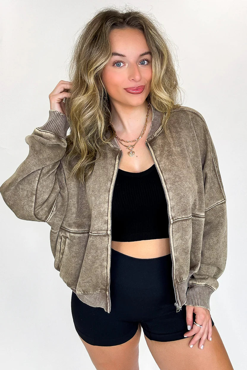 Vintage Drift Acid Washed Fleece Jacket