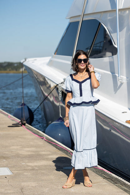 Addie Skirt - Blue Stripe